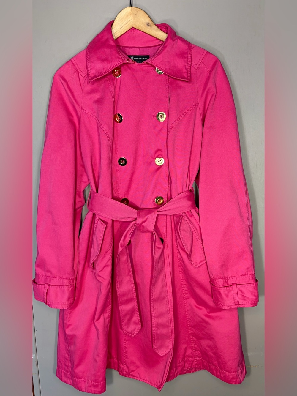 INC International Concepts Pink Trench Coat